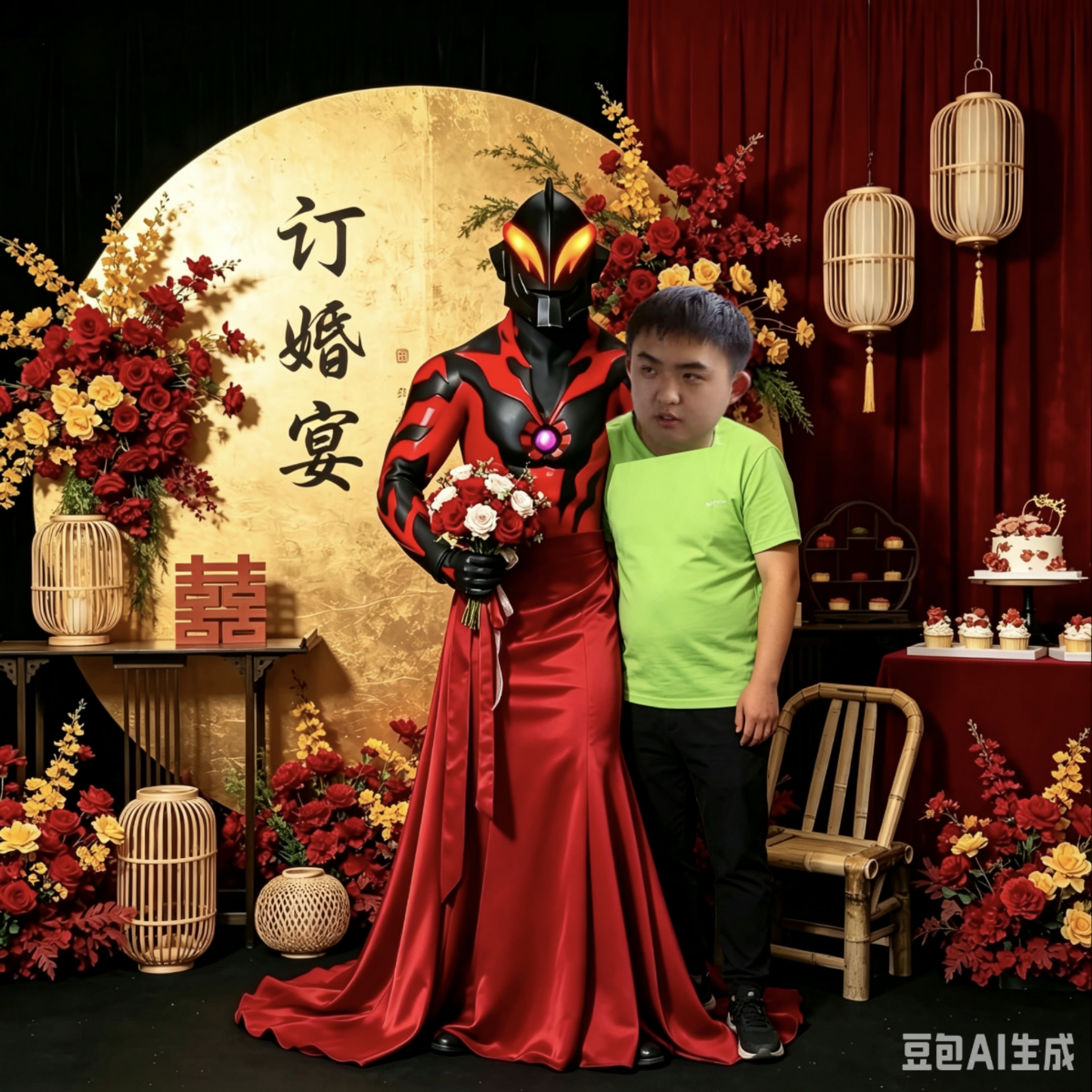 我们整蛊万浩哲的赛博婚礼,贝利亚穿婚纱
